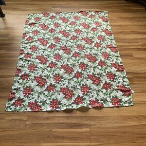 Poinsettia Holiday Christmas Polyester Tablecloth 56” x 68” Rectangle